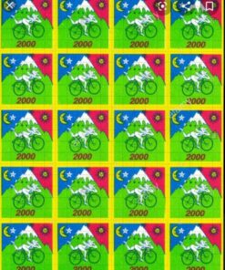 Albert Hofmann LSD blotter sheet with colorful printed 200ug acid tabs arranged in a grid pattern