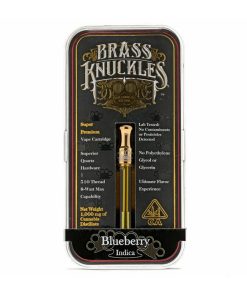 Brass Knuckles Blueberry 1-gram cannabis vape cartridge with blueberry flavor packaging
