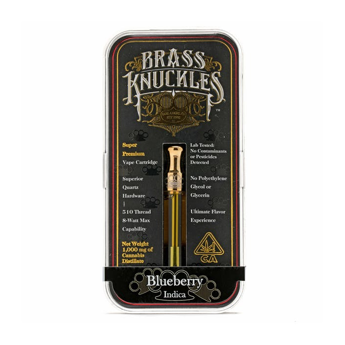 IMG_1371.jpg Brass Knuckles Blueberry 1-gram cannabis vape cartridge with blueberry flavor packaging