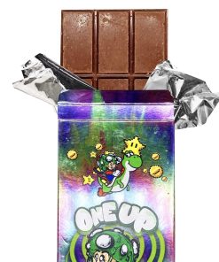 One Up Mushroom Bar front packaging showing 3.5g psilocybin infused chocolate bar