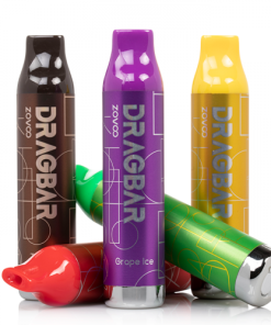 Zovoo Dragbar 5000 disposable vape in two-tone bottle-shaped design with USB-C charging port