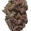 Purple Haze sativa cannabis buds with vibrant lavender and purple hues covered in dense trichomes