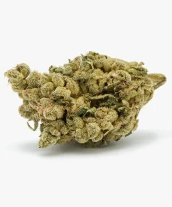 Skywalker OG cannabis buds showing deep olive green color with dense white trichome coverage