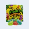 Stoney Patch Kids 500mg THC gummy bag containing 8 colorful sour cannabis gummies