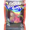 Wonka Gummies Variety Pack bag with 500mg THC medicated sour candies including coke bottles, sour ribbons, and fuzzy peaches