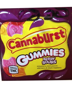 Cannaburst Sour Berry 500mg THC infused gummies bag – chewable cannabis edibles with sour berry flavour