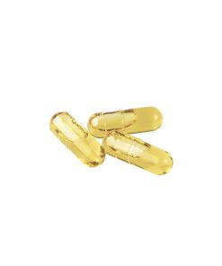CBD capsules packaging displaying 10-count serving with 500mg total CBD and MCT oil blend