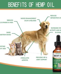 Healpark natural hemp oil for pets with dropper cap and brand label detail