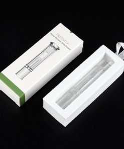 Close-up of Airistech Herbva X water bubbler attachment mouthpiece and body