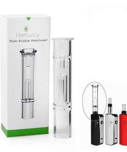 Airistech Herbva X water bubbler attachment connected to vape pen mouthpiece