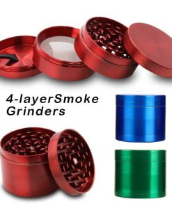 Aluminum herb grinder in multiple color options including black, pink, blue, red and green