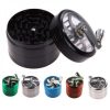 Premium herb grinder with magnetic drawer and foldable handle in green