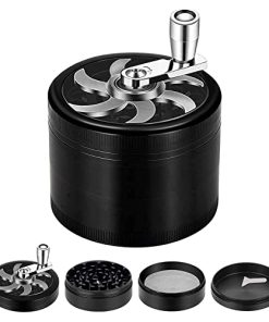 Compact herb grinder showing magnetic pull-out drawer design
