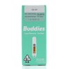 Buddies Liquid Diamond Live Resin vape cartridge displayed upright showing product packaging and branding