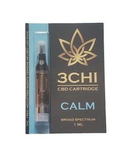 3Chi CBD vape cartridge showing glass CCELL design and ceramic coil