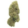 Bubba Kush CBD hemp flower buds with dense indica structure, deep green and purple tones
