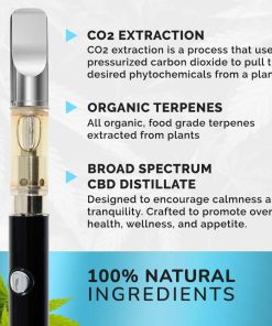 Exhale CBD cart close-up showing no THC broad spectrum oil