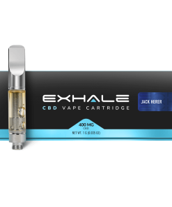 Exhale CBD vape cart product lineup showing multiple terpene flavors
