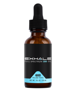 Exhale CBD Oil 600mg and 1200mg bottle options side by side