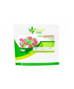 THC infused candy assortment showing 12 colorful pieces each containing 40mg THC and totaling 480mg THC per pack