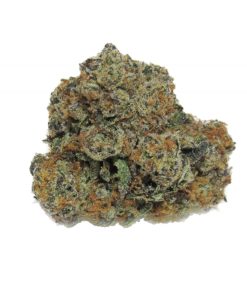 Do-Si-Dos indica hybrid cannabis buds with dense forest green leaves, orange pistils, and frosty white trichomes