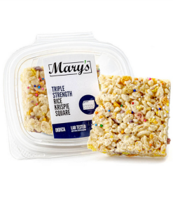 Rice Krispie Square Triple Strength Indica cannabis edible bar with 250mg THC from Florida Gas Packs
