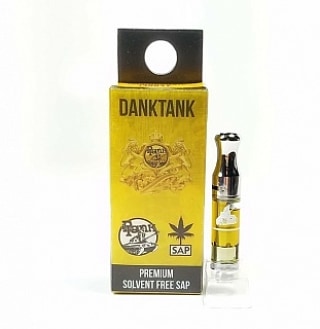 Dank Tanks Gods Gift cart – Dank Tanks Gods Gift 500mg indica glass steel vape cartridge with grape citrus hash flavor at Florida Gas Packs