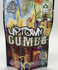 Uptown Gumbo strain nugs showing purple, blue, and dark green buds with heavy trichome coverage — Florida Gas Packs