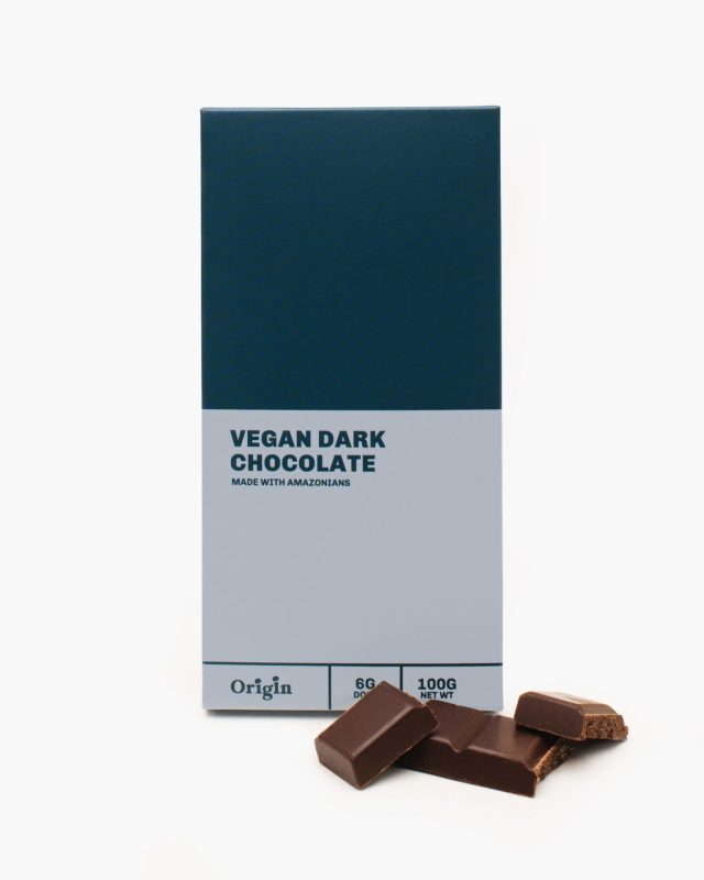 1Up Vegan Dark Psychedelic Chocolate Bar with superfood ingredients on a dark background, showing full bar with 15 squares