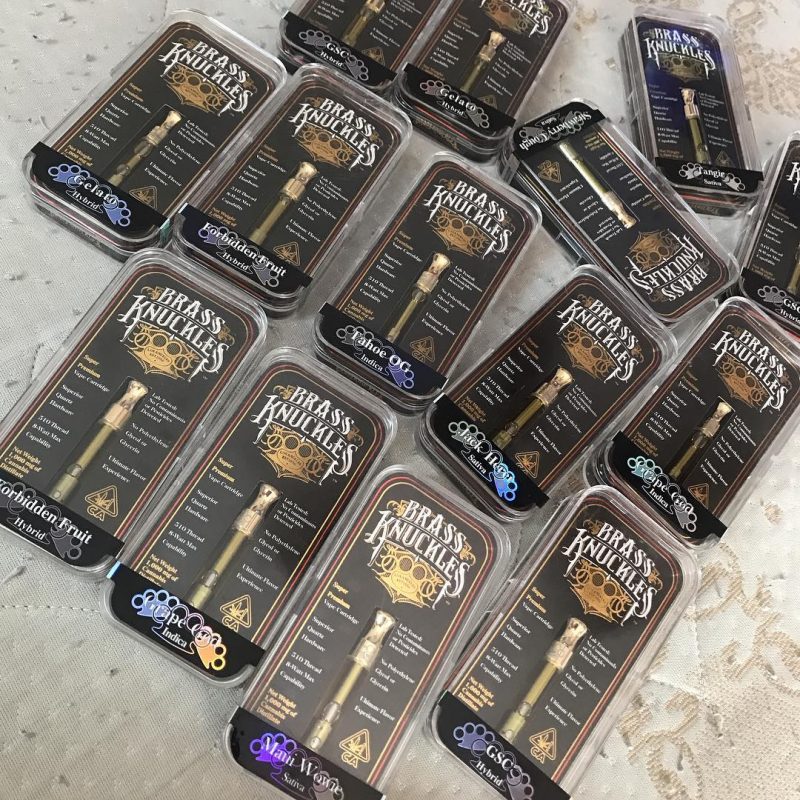 Brass Knuckles Vape Cartridge full gram CO2 oil 510 thread quartz cart from Florida Gas Packs