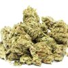 Trainwreck sativa-dominant hybrid cannabis buds with dense resin coating