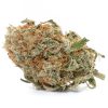 Banana Bread cannabis strain dense trichome-covered buds with purple and green coloration