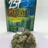 237 Express Gumbo strain dense jade popcorn buds with thick trichome coating, available at Florida Gas Packs