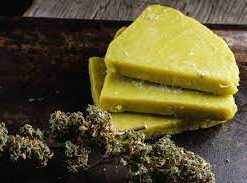 1000mg THC canna butter in gold foil packaging with cannabis leaf design