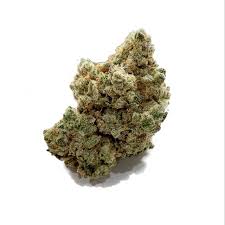 Bruce Banner hybrid cannabis strain dense green buds with red hairs and frosted trichomes