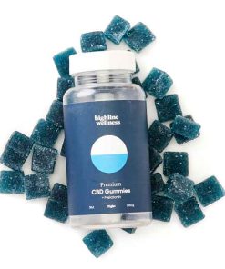 Highline Wellness CBD Night Gummies in berry flavor, 30-count bottle for sleep & relaxation.