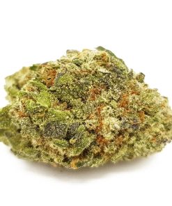 Headband indica-dominant hybrid cannabis flower with dense buds, OG Kush and Sour Diesel cross