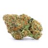 Wedding Cake indica-dominant hybrid cannabis buds with dense frosty green nugs and orange hairs