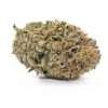 Gelato indica hybrid cannabis buds with dark forest green and purple hues, orange hairs, and sticky resin coating