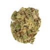 Blueberry Kush indica cannabis buds with earthy green coloring and berry aroma, 24% THC strain