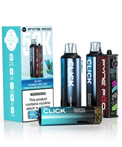 Pyne Pod Click 50K Vape Kit - Compact, refillable pod system with 50,000 puffs capacity.