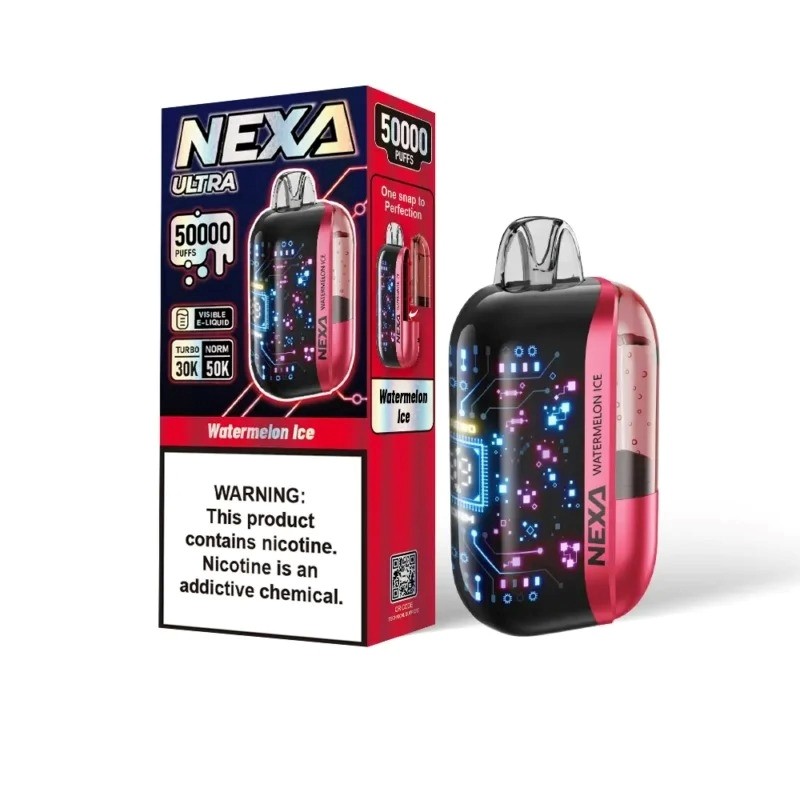 NEXA Ultra 50K Disposable Vape – Side Profile NEXA Ultra 50K Disposable Vape - 5000 Puffs, 600mg Salt Nic, 20mg/ml