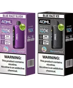 HorizonTech 100K Disposable Vape device showing dual mesh coil design and rechargeable battery, available at Florida Gas Packs